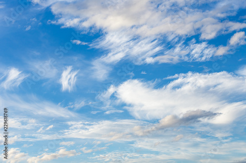 Blue sky background with clouds