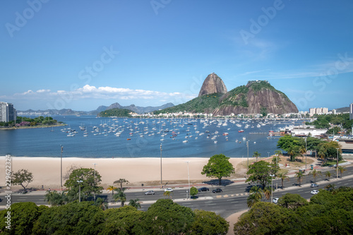Aerial view of Botafogo, Guanabara Bay and Sugar Loaf Mountain - Rio de Janeiro, Brazil