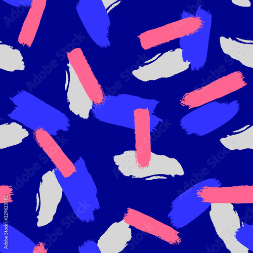 Repetitive  coloured brushstrokes and stripes painted with rough brush. Watercolour seamless pattern. Sketch, watercolor, graffiti.