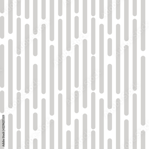 Striped gray geometric seamless pattern with round vertical lines on white background. Vector illustration.