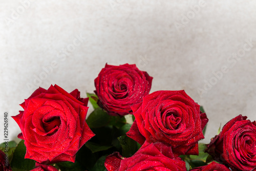 Fototapeta Naklejka Na Ścianę i Meble -  Bunch of Red Roses for St Valentines Day
