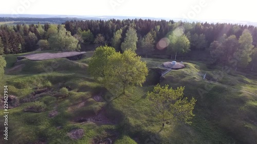 Ouvrage de Froideterre by drone. Verdun. Lorraine, France.  photo