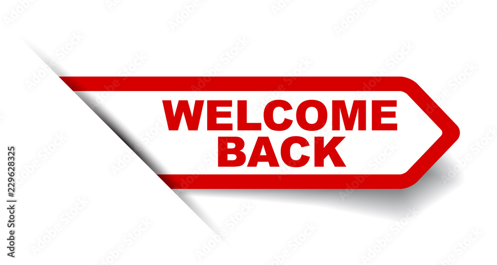 red vector banner welcome back red vector banner welcome back