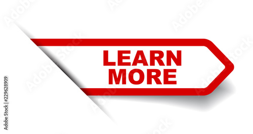 red vector banner learn more