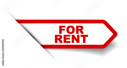 red vector banner for rent