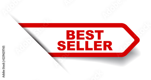 red vector banner best seller