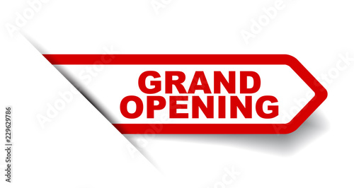 red vector banner grand opening