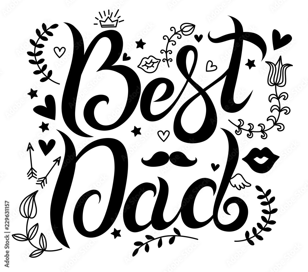 Obraz premium Lettering vector best dad