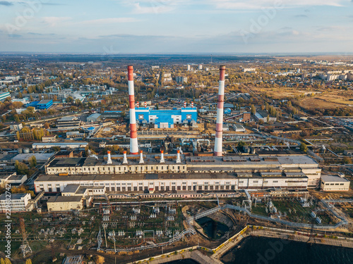 Thermal power plant. Aerial view