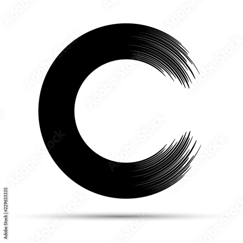Letter c logo with brush stroke photo