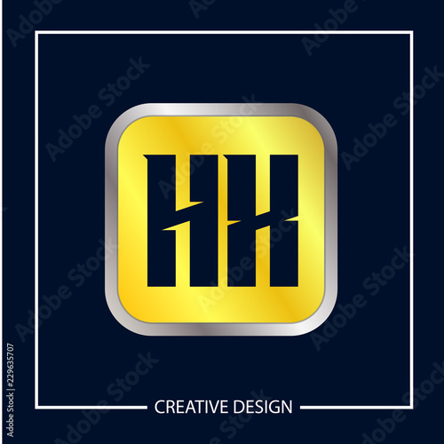 Initial Letter HX Logo Template Design