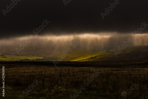 Obraz na płótnie Landscape with green meadow in yorkshire Dale w salonie