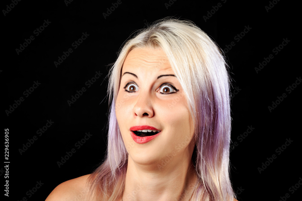 Naklejka premium scared surprised female face