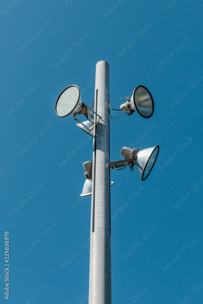 Street lamp on blue sky