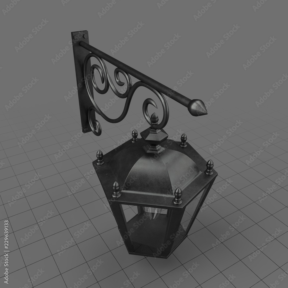 Cast iron wall lamp 1 Stock 3D asset Adobe Stock