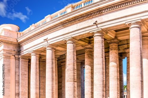 Photography Many Columns Around Saint Peters Square