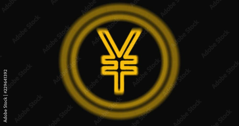 Animation of appearance and disappearance of the yen symbol Animation of appearance and disappearance of the yen symbol