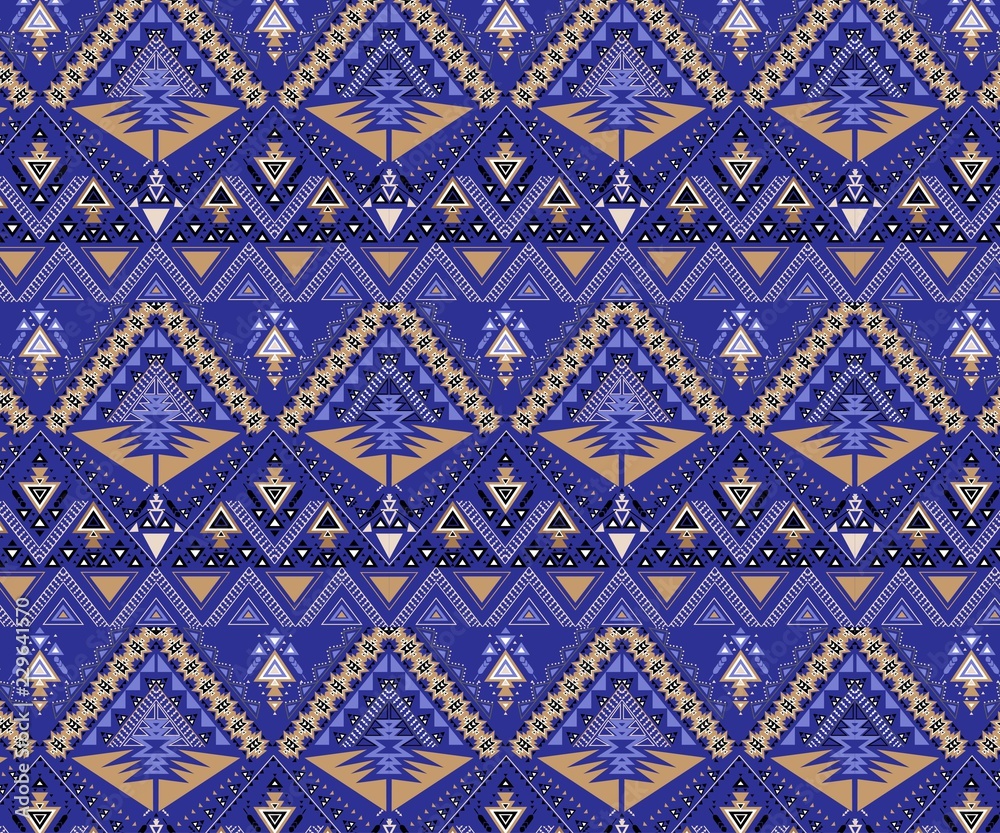 Vector Seamless Tribal Pattern. Stylish Art Ethnic Print Ornament with Triangles, Chevrons, Rhombuses and Stripes Vector Seamless Tribal Pattern. Stylish Art Ethnic Print Ornament with Triangles, Chevrons, Rhombuses and Stripes