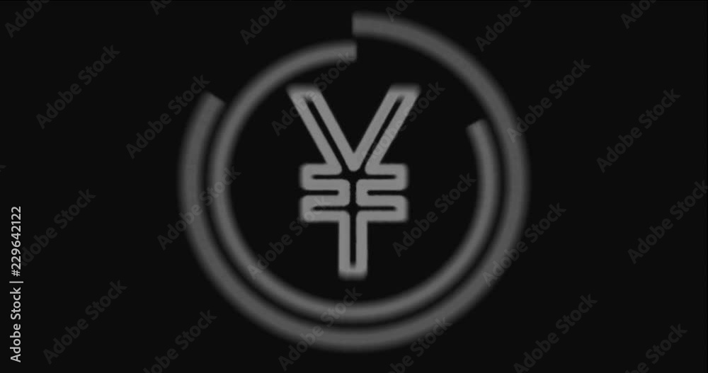 Animation of cycle loading with yen symbol Animation of cycle loading with yen symbol