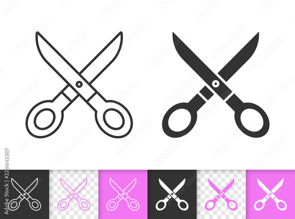Scissors simple sewing black line vector icon Scissors simple sewing black line vector icon