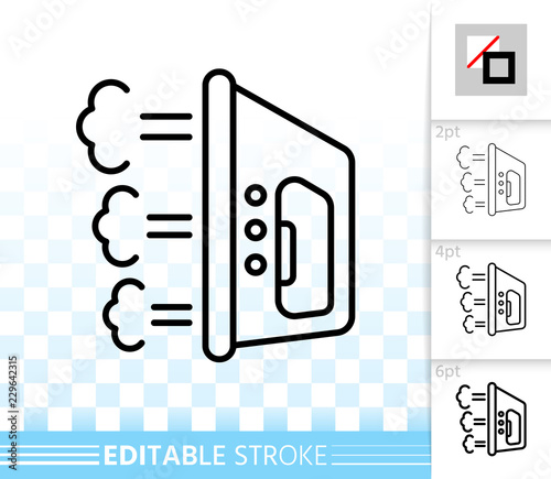Iron simple household black line vector icon