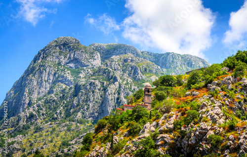 Fototapeta Naklejka Na Ścianę i Meble -  Mountains near old town Kotor, Montenegro.