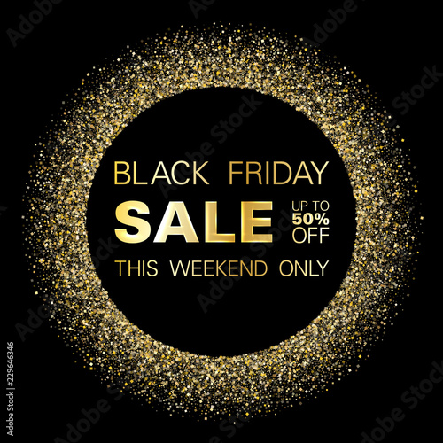 Black friday sale discount gold glitter background