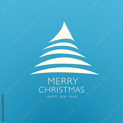 Christmas tree Vector Illustration, Merry Christmas and Happy New Year Typographical red Celebration card