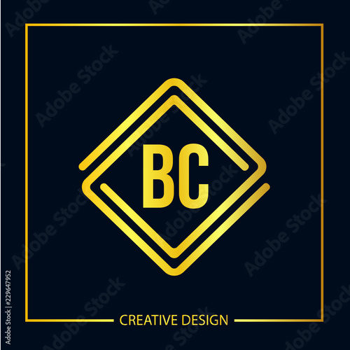 Initial Letter BC Logo Template Design