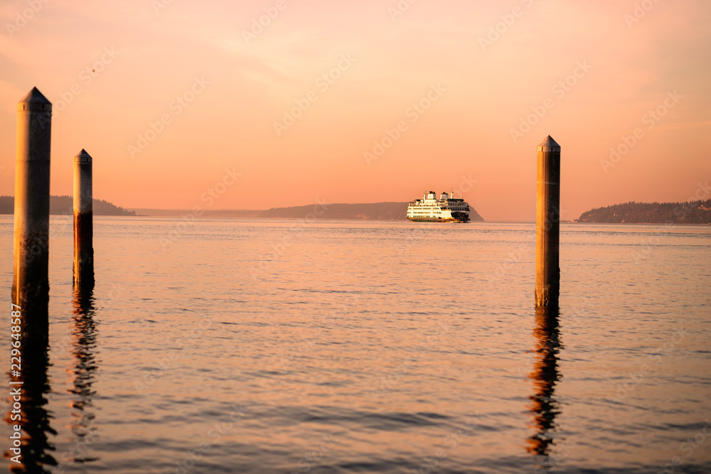 ferry boat at dusk ferry boat at dusk
