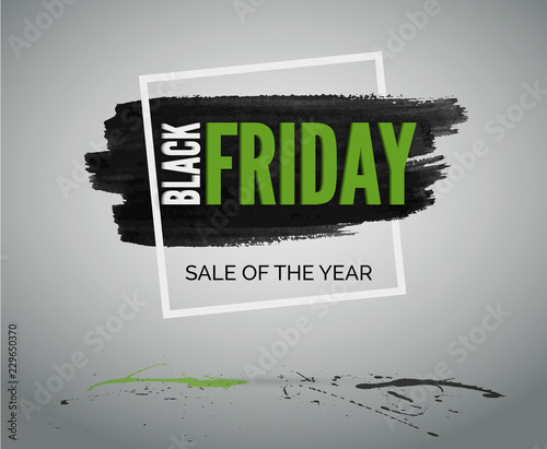 Black Friday sale  green vector banner for web or advertisement.