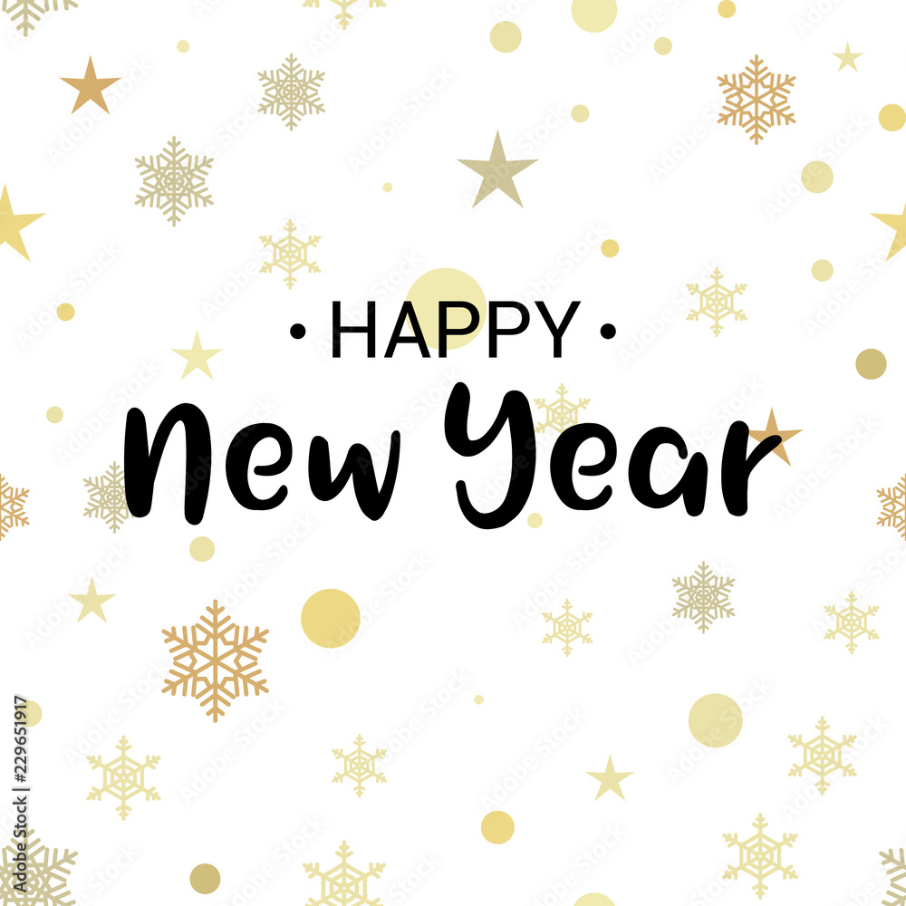 New Year gold glittering lettering pattern illustration design. Greeting holiday decoration seamless background New Year gold glittering lettering pattern illustration design. Greeting holiday decoration seamless background