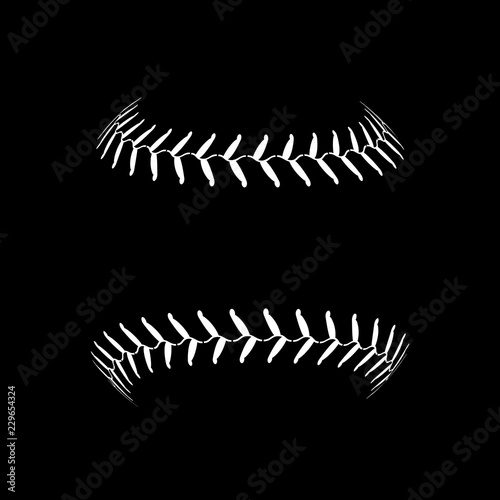 Baseball lace ball illustration isolated symbol. Vector baseball background sport design