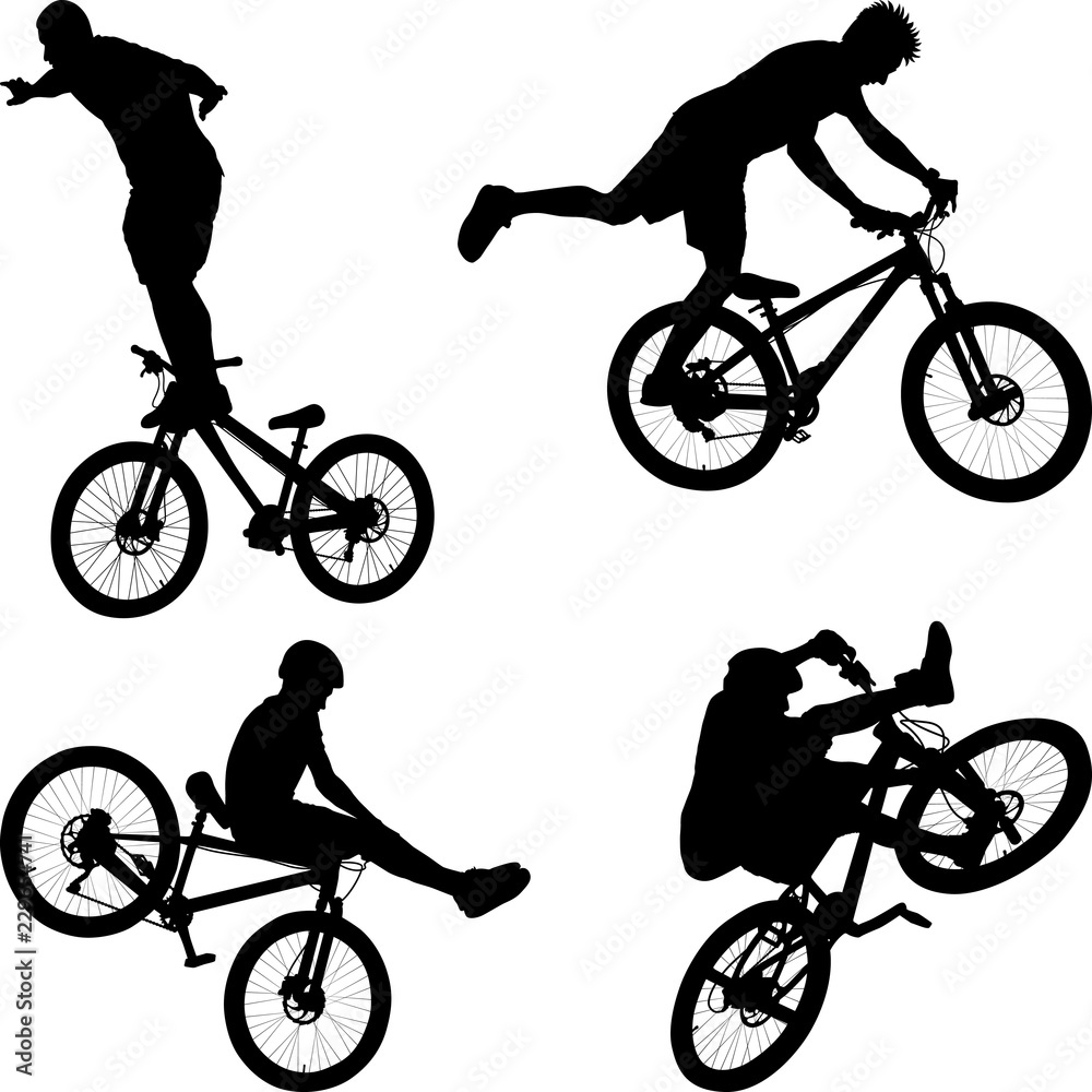 Obraz premium man doing bike trick