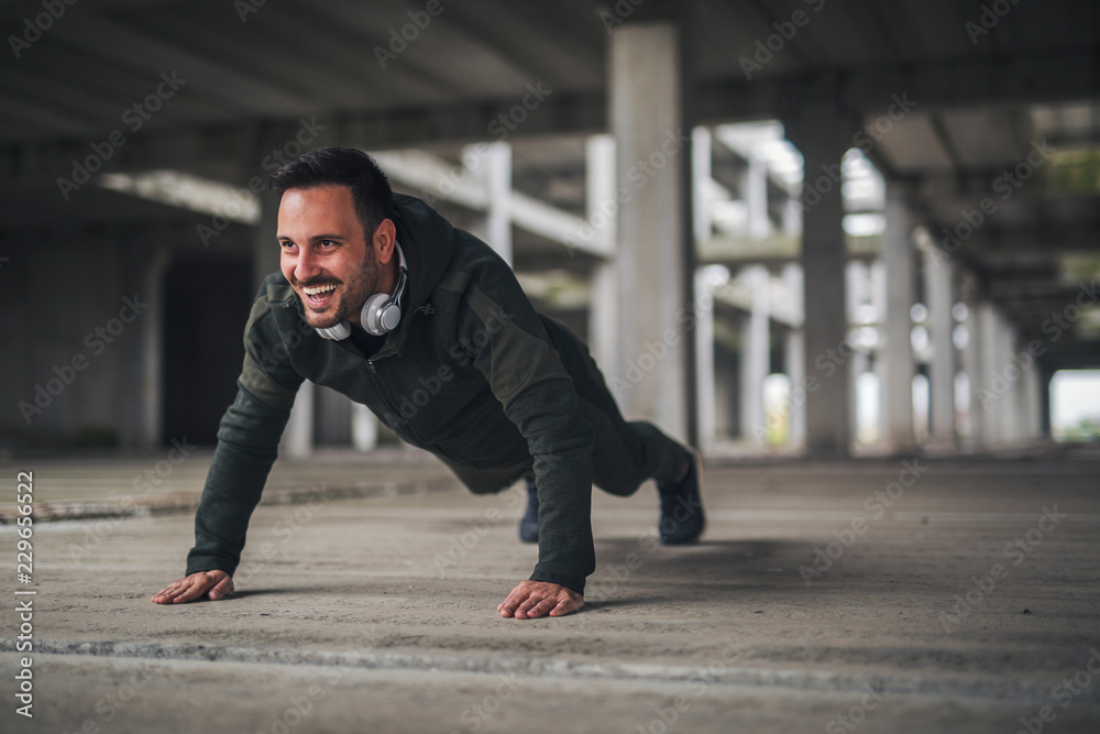 Man doing push ups
