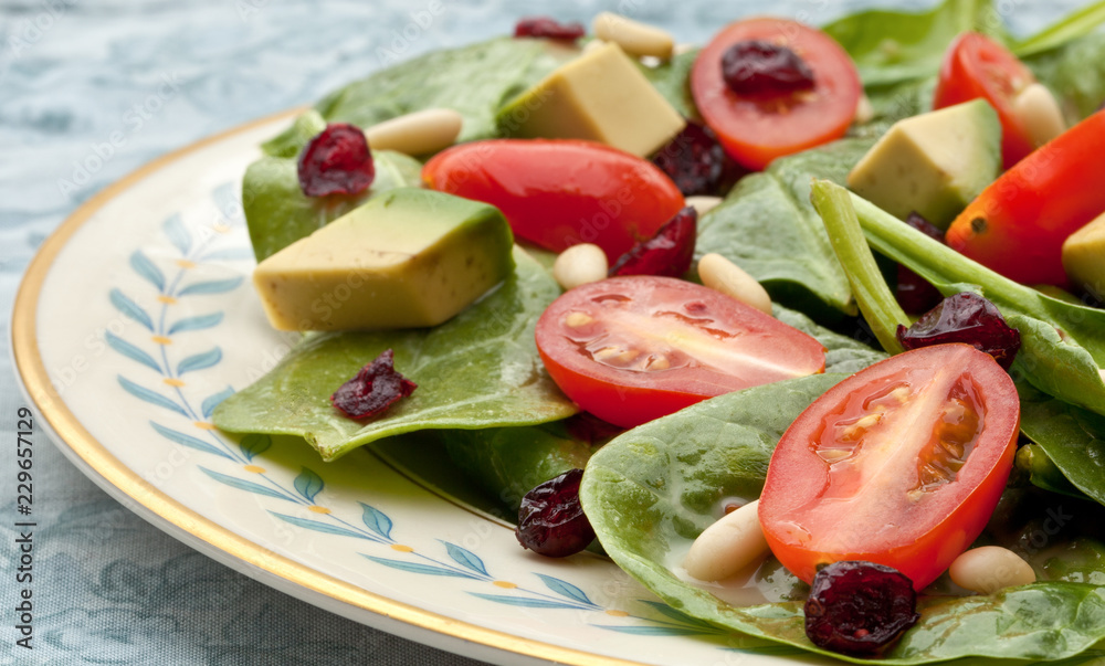 Vegetarian detox healthy salad with spinach base Vegetarian detox healthy salad with spinach base