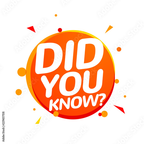 Did you know text in speech bubble message. Question banner or wisdom ask sign information