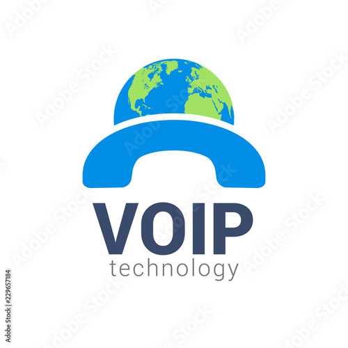 Voip vector icon. Internet call concept connection. Voice over network, voip sign
