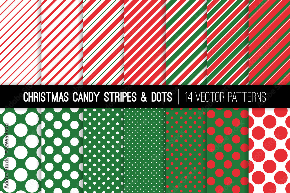 christmas-candy-cane-stripes-and-polka-dots-vector-patterns-red-green-white-xmas-theme-backgrounds-prints-for-wrapping-paper-or-card-making-repeating-pattern-tile-swatches-included-stock-vector-adobe-stock