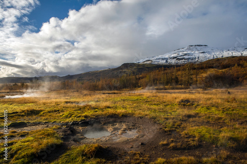 Hot Springs at Haukadalur Valley in Iceland