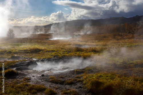 Hot Springs at Haukadalur Valley in Iceland © chrisdorney