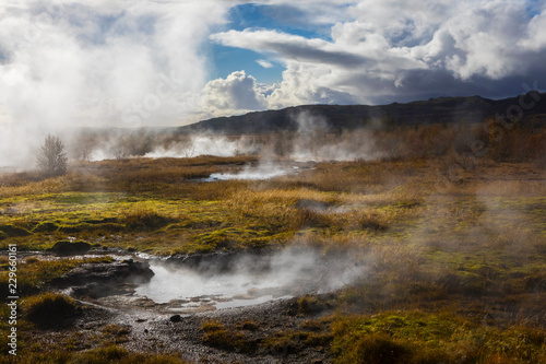 Hot Springs at Haukadalur Valley in Iceland © chrisdorney