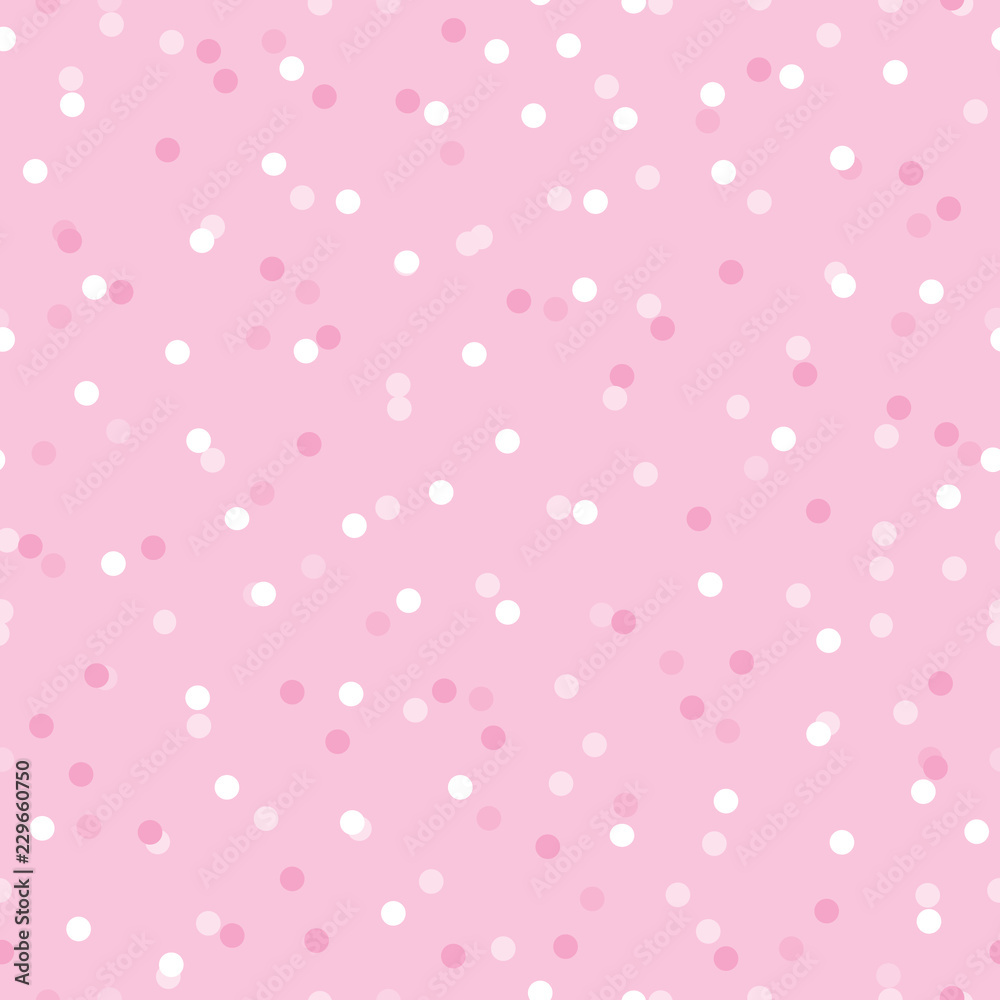 Baby girl pink confetti dots seamless pattern. Great for baby girl and nursery fabric, wallpaper, giftwrap, wedding invitations as well as Birthday projects.