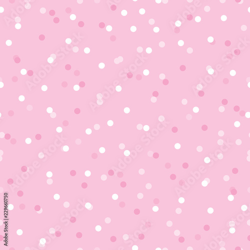 Baby girl pink confetti dots seamless pattern. Great for baby girl and nursery fabric, wallpaper, giftwrap, wedding invitations as well as Birthday projects.