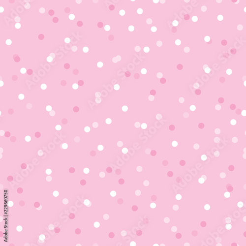 Baby girl pink confetti dots seamless pattern. Great for baby girl and nurser...