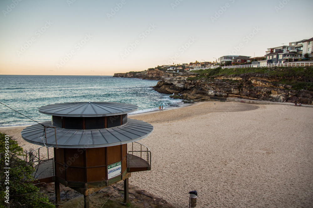 Fototapeta premium Life Guard House on the Sunset Beach