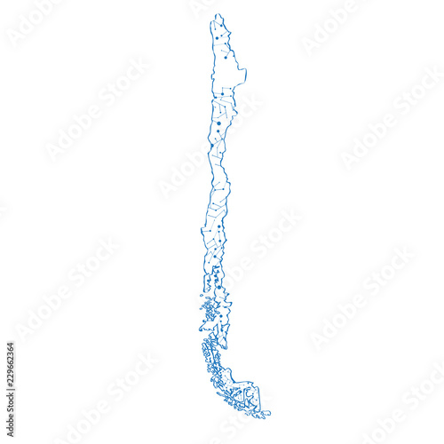 Isolated map of Chile. Vector illustration design