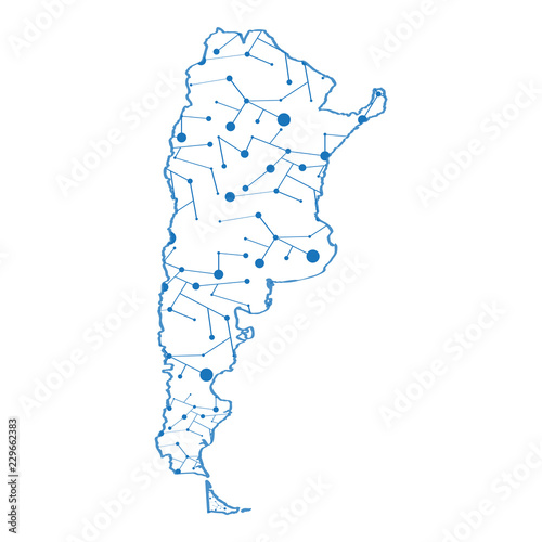 Isolated map of Argentina. Vector illustration design