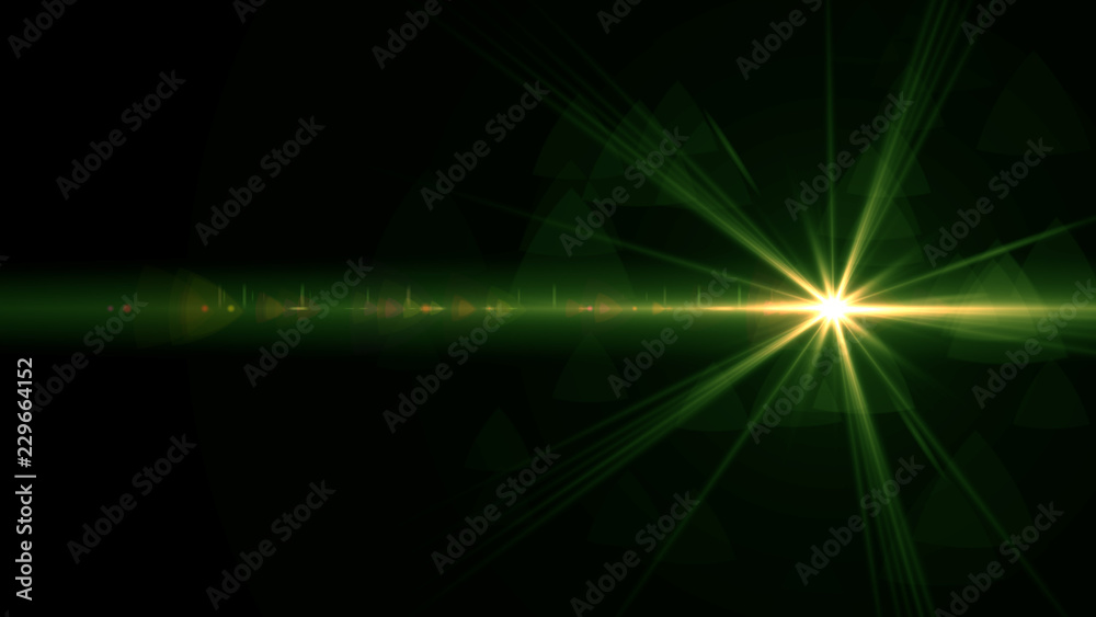 Green lens flare light