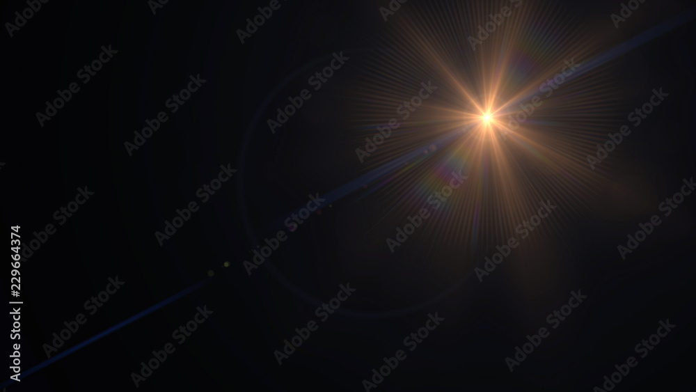 Orange lens flare light